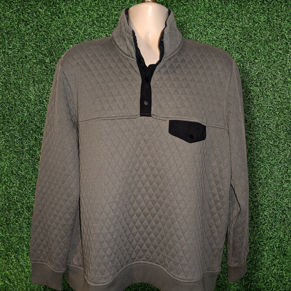 UNTUCKit Carufe Quilted 1/4 Snap Pullover Men's Sweater - XL